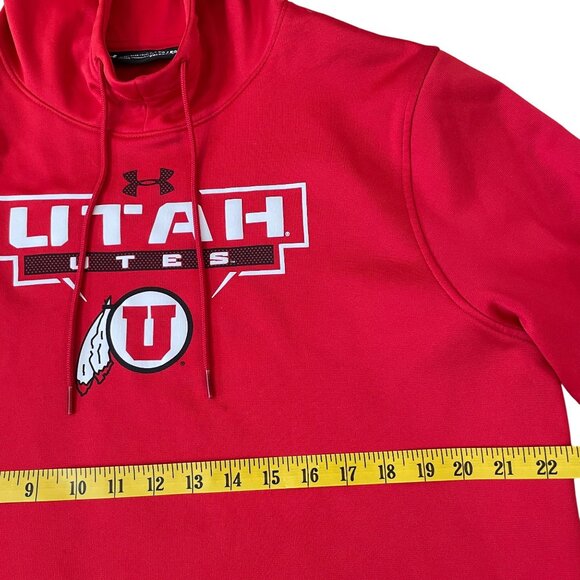 Under Armour Utah Utes ColdGear Hoodie Red XL Loose Fit - Picture 3 of 5